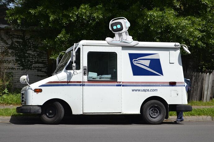 EMO White Mail Truck