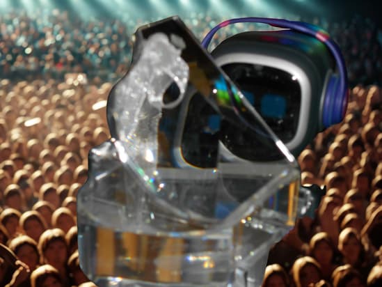 EMO Robot Piano Crowd