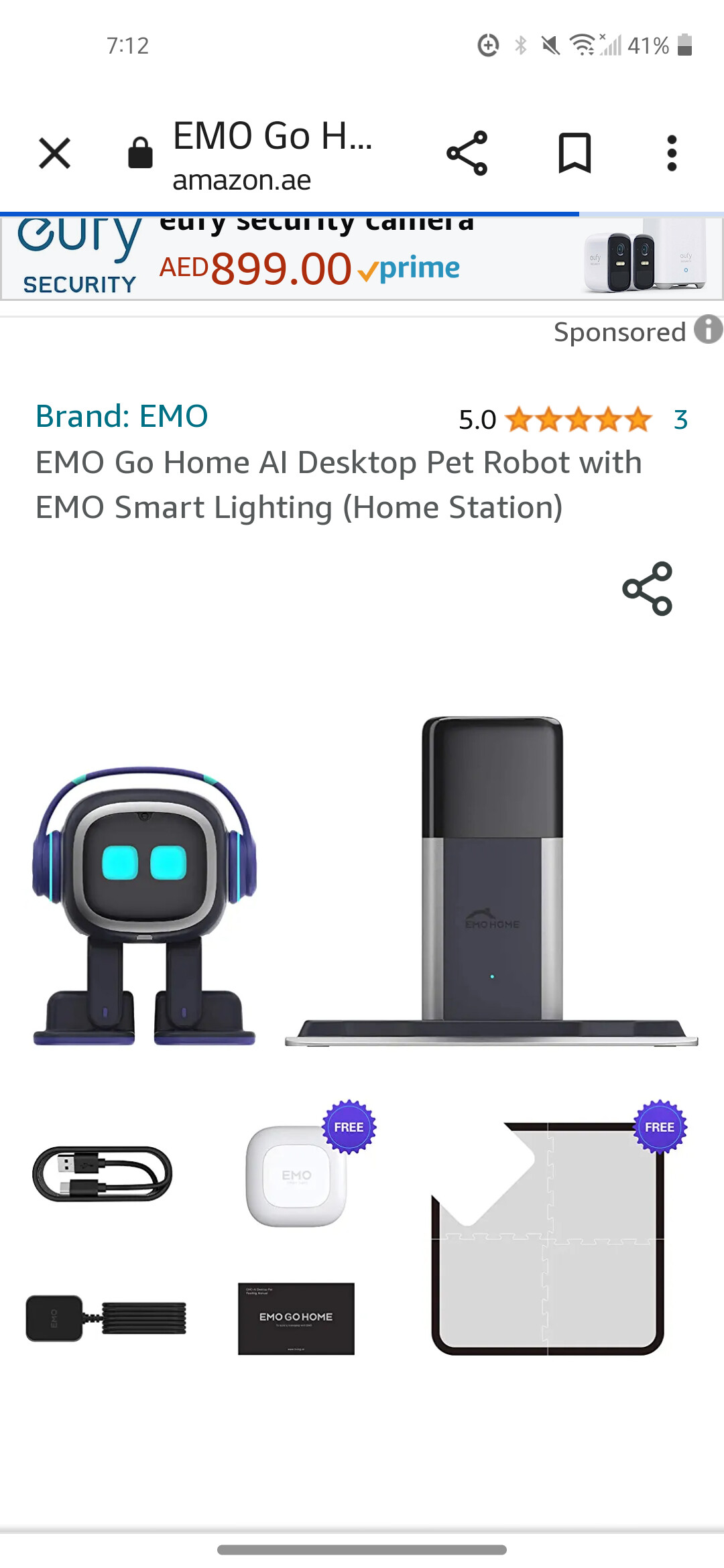 EMO Go Home AI Desktop Pet Robot with EMO Smart Lighting (Home